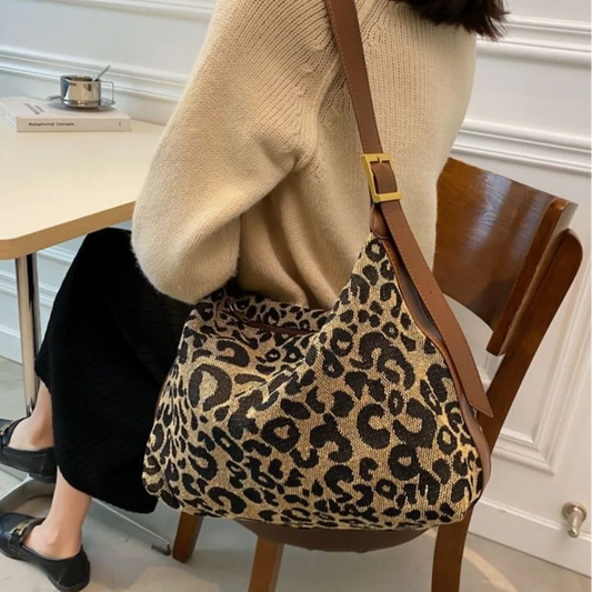 Fashionable Leopard Print Shoulder Crossbody Bag