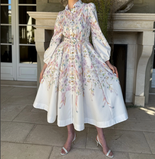 Floral Print Evening Dress
