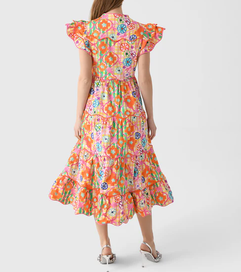 Printed Shoet Sleeve Dress