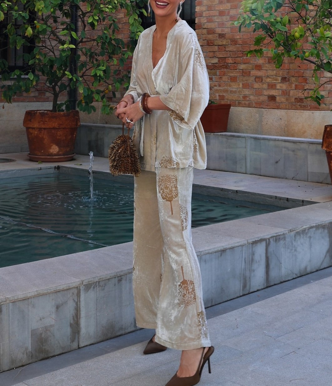 Velvet Printed Design Suit