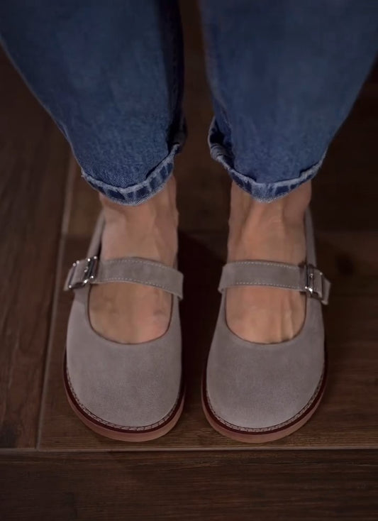 Women's Suede One Buckle Flats