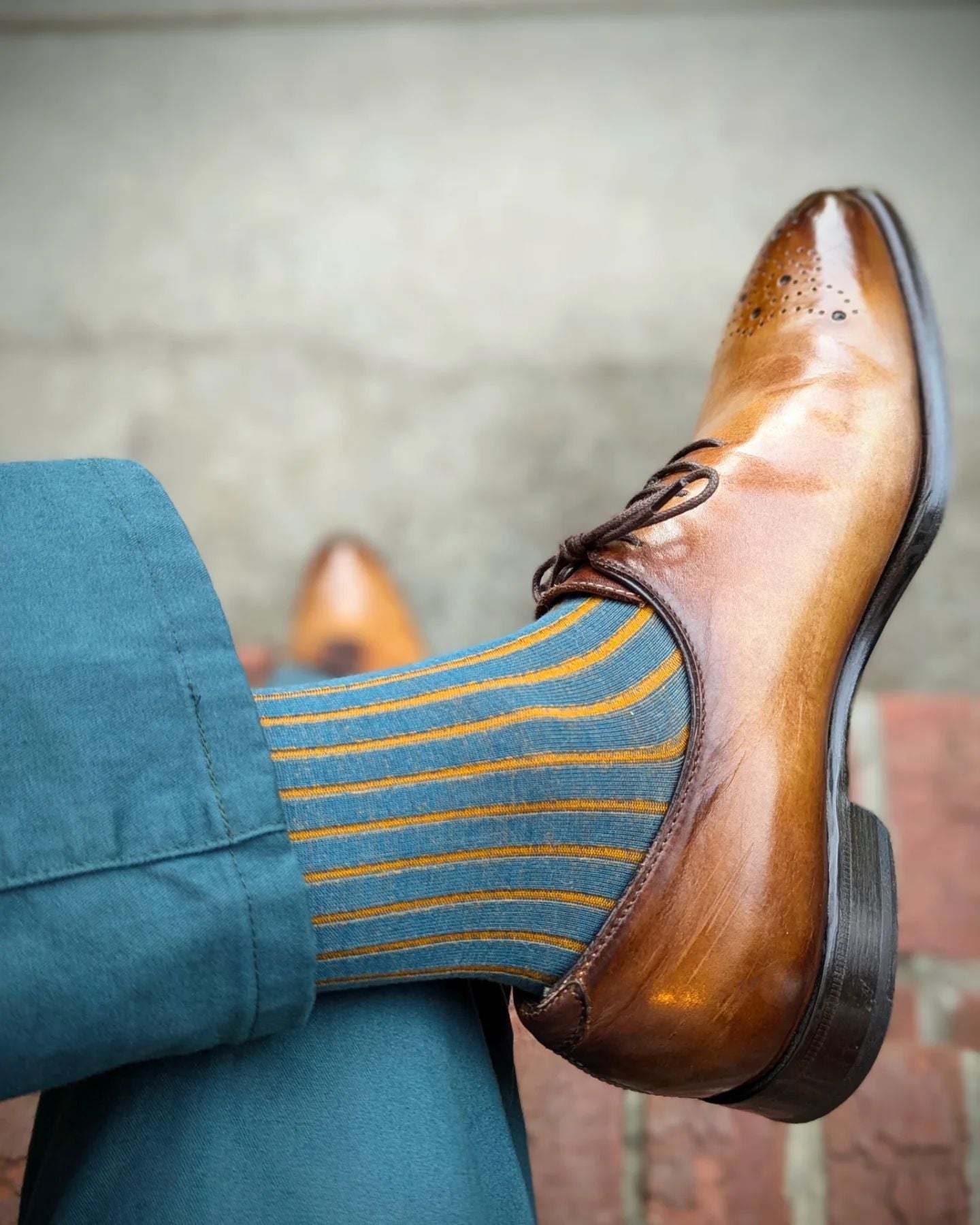 Brown Gradient Sculpted Leather Shoes