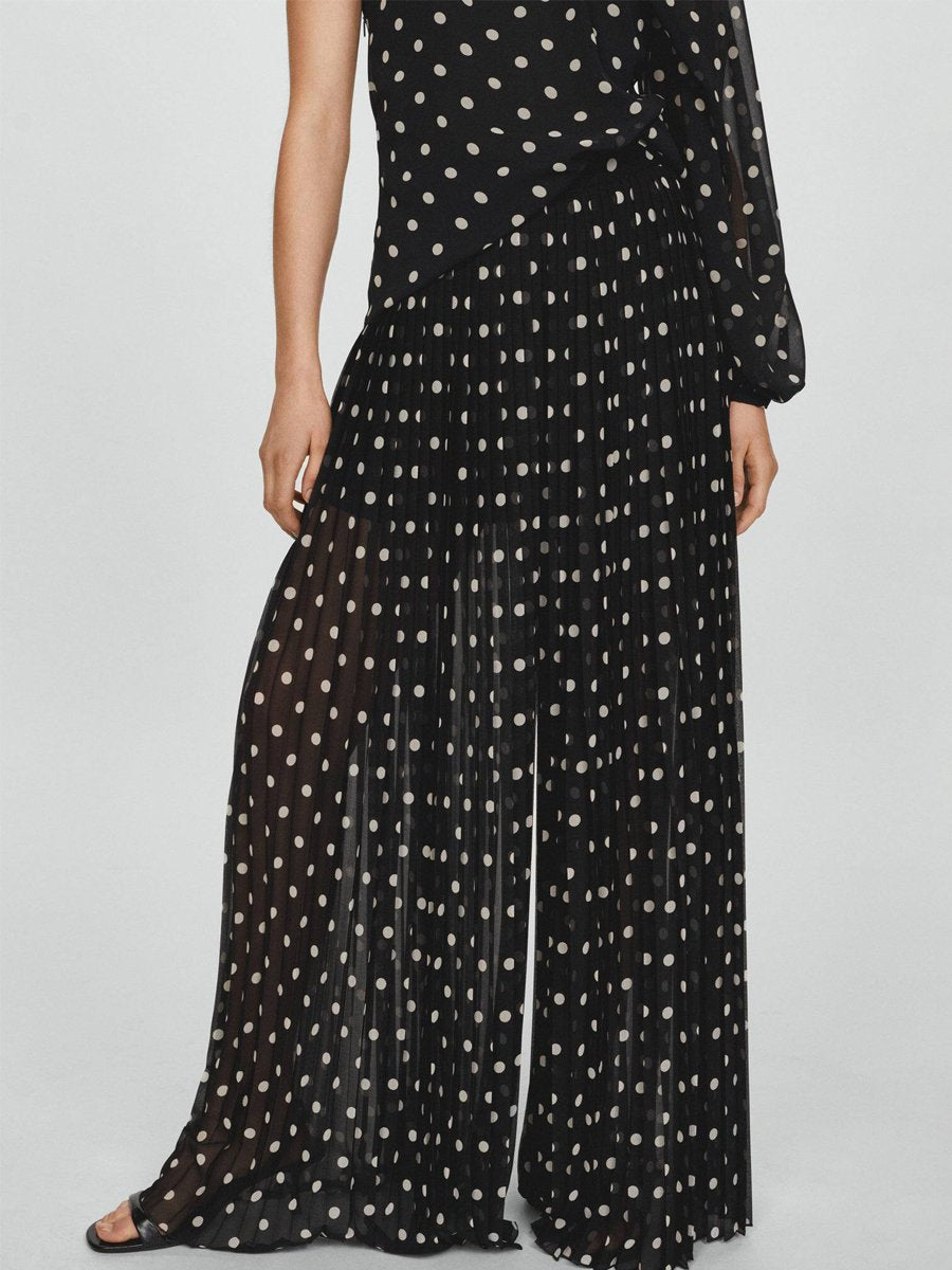 Asymmetrical Polka Dot Two Pieces Set