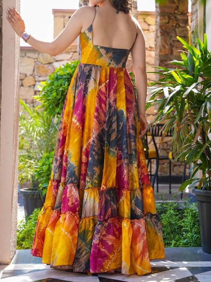 Tie Dye Sleeveless Sling Dress