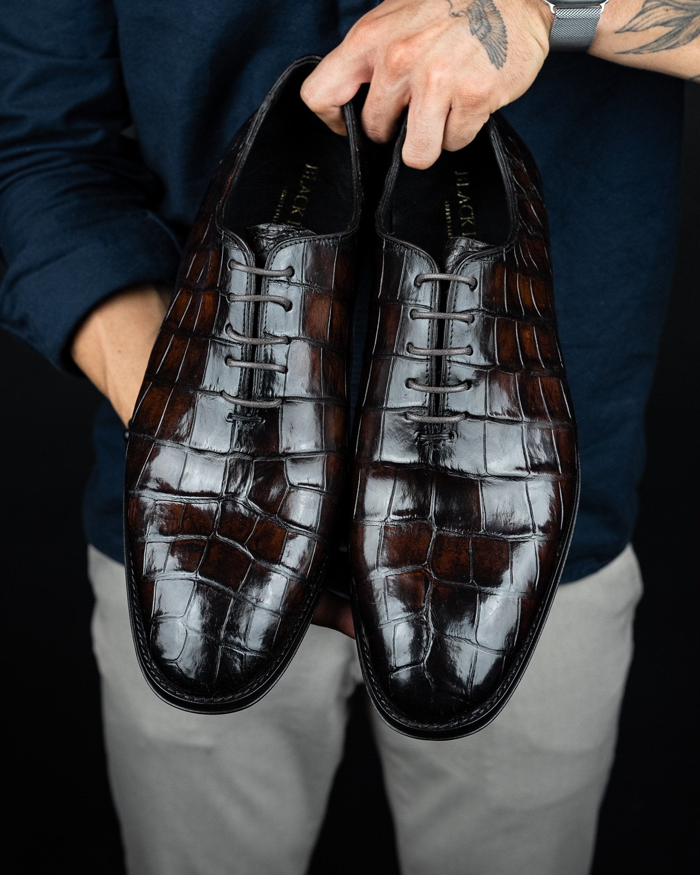 Crocodile Patent Leather Shoes