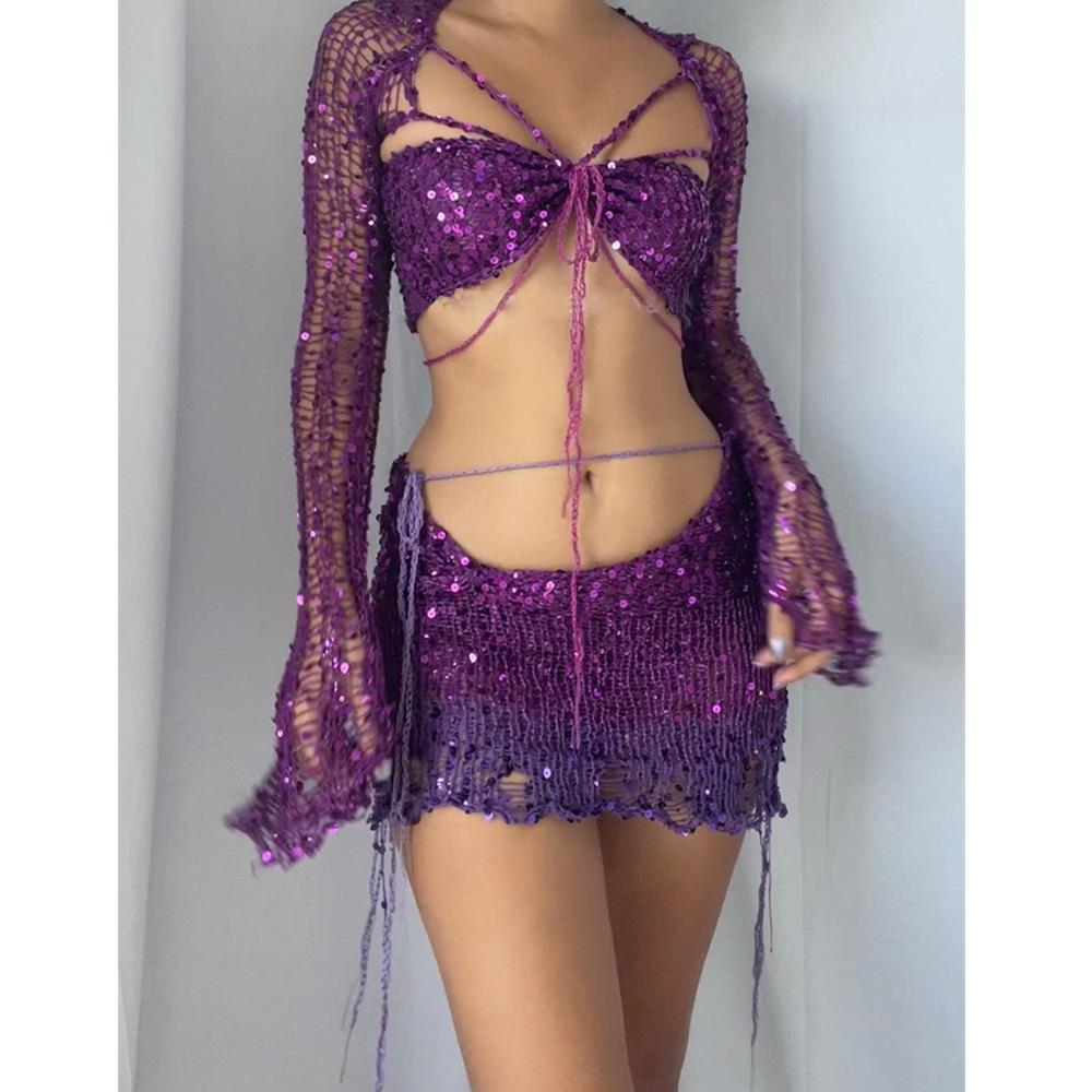 The Vibe Sequined Knitted Set