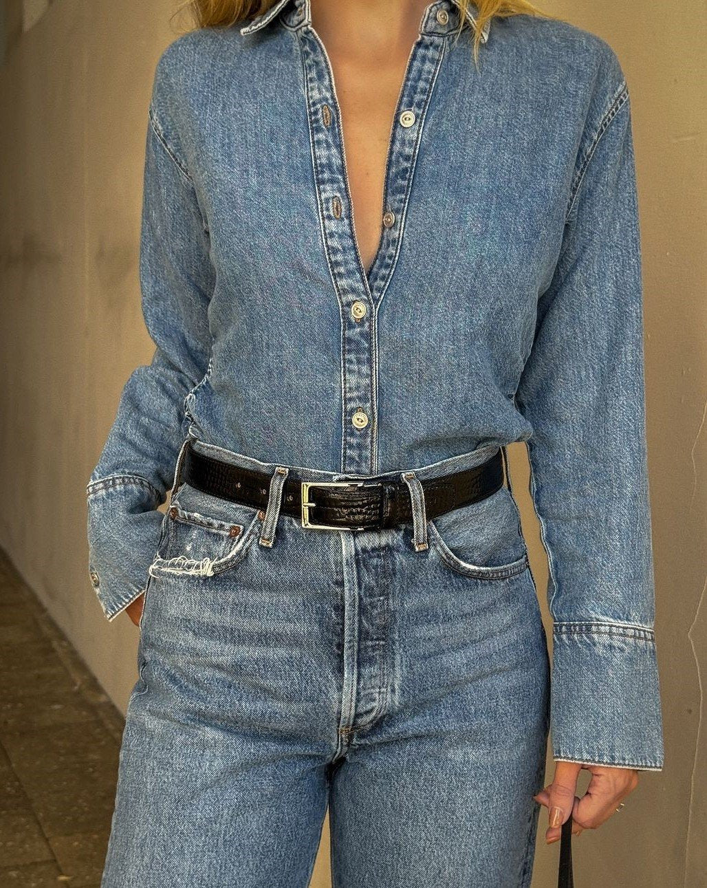 Denim Shirt With Pants Set