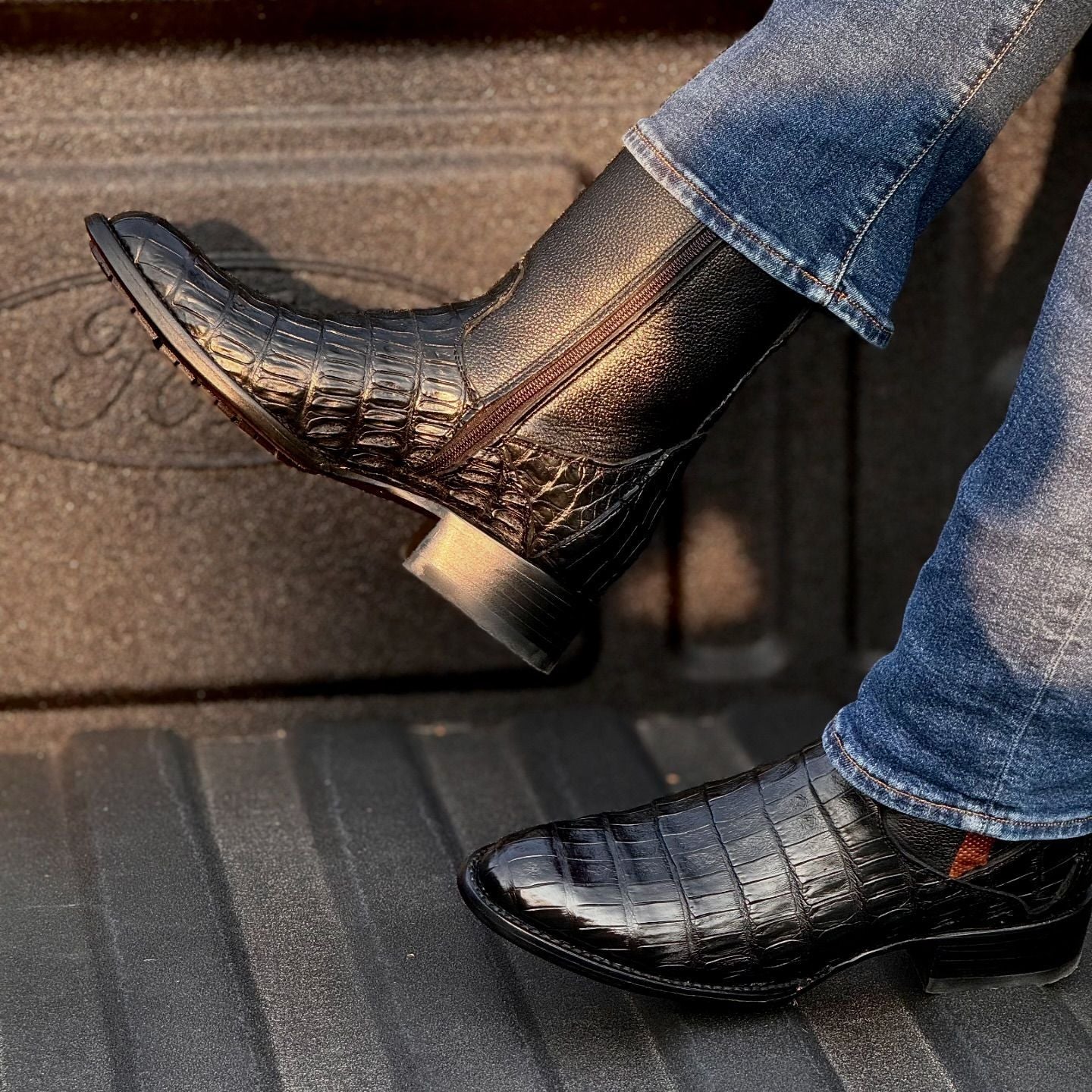 Men's Cowhide Python Cowboy Boots