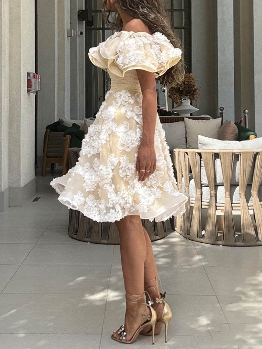 Off Shoulder Flouced Tutu Dress