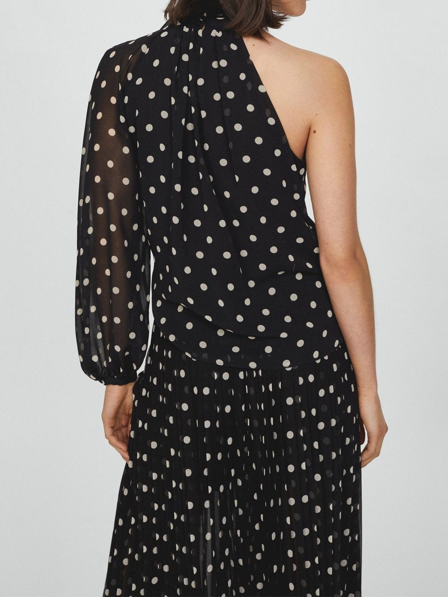 Asymmetrical Polka Dot Two Pieces Set