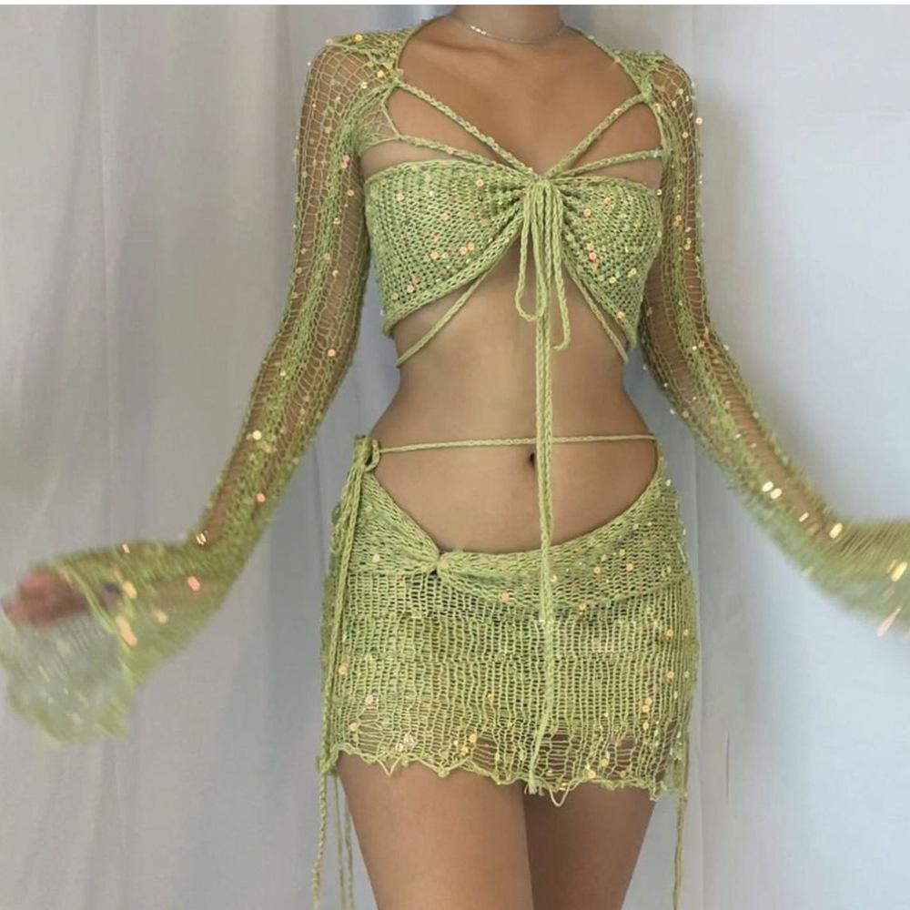 The Vibe Sequined Knitted Set