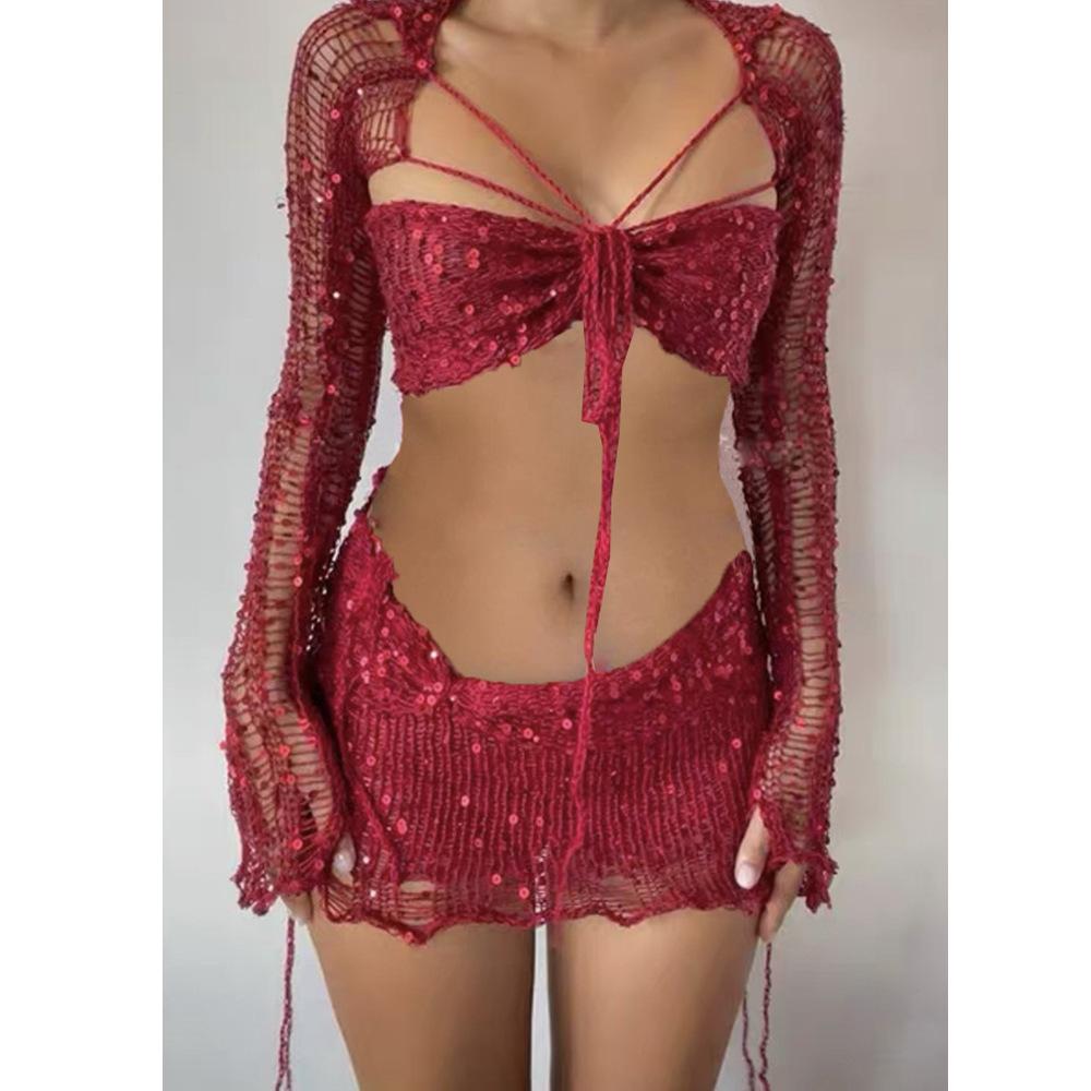 The Vibe Sequined Knitted Set