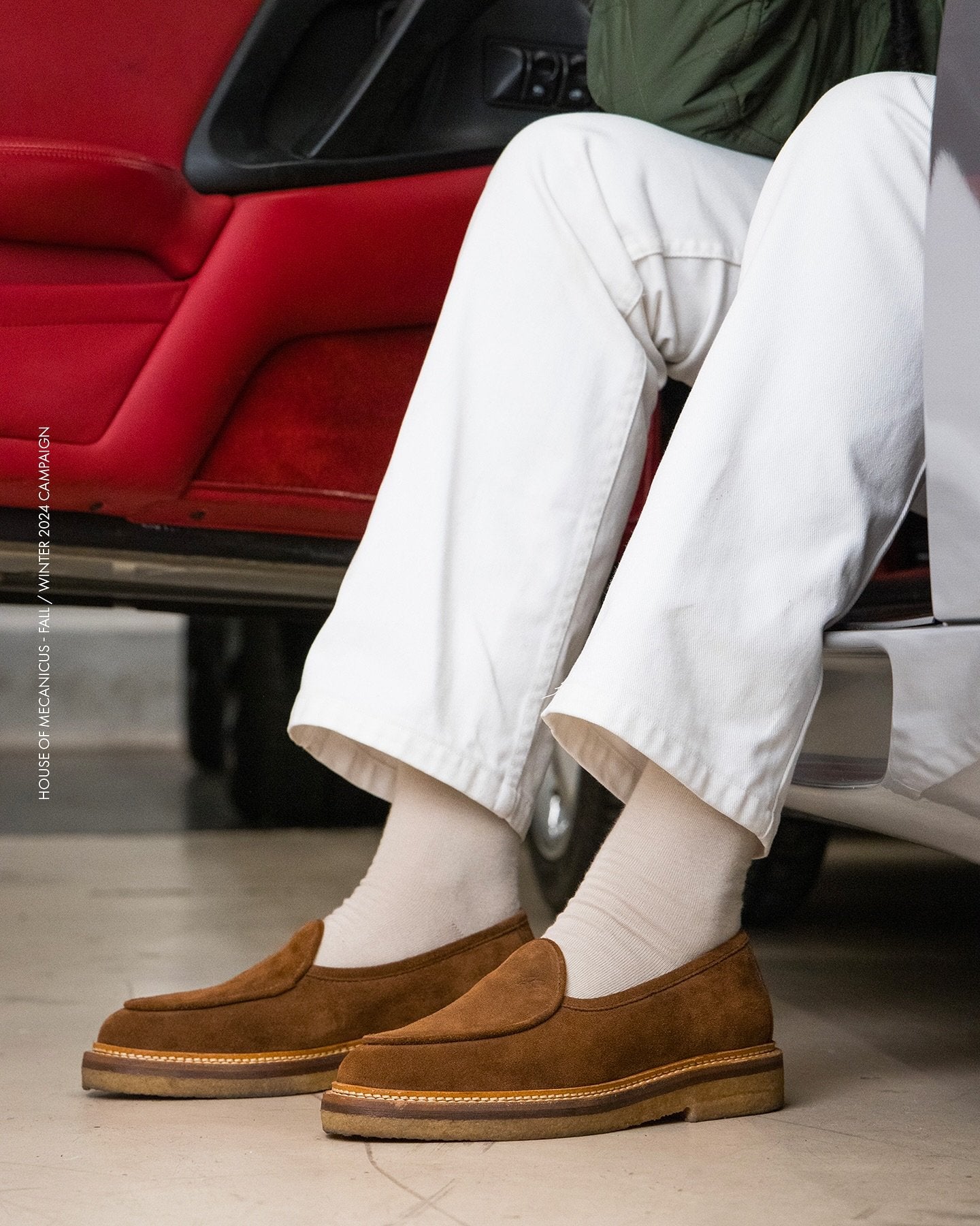 Brown Brushed Leather Loafers