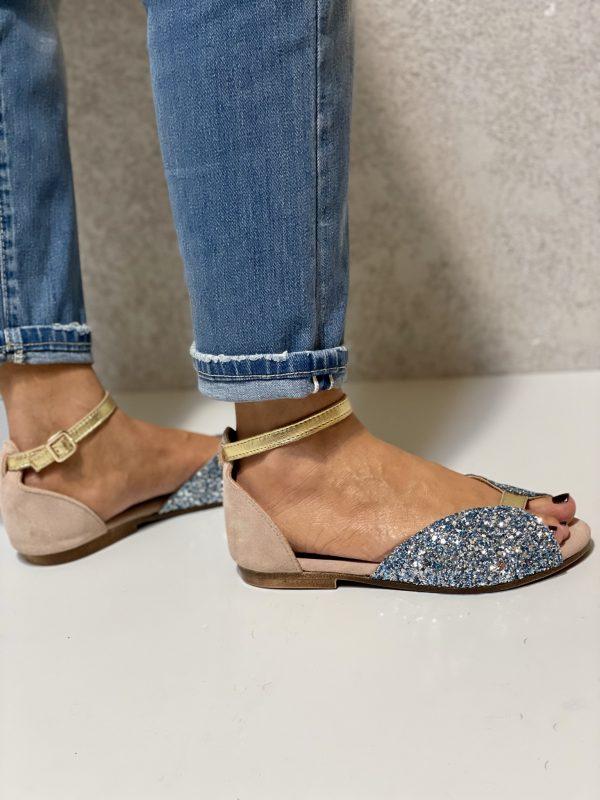 Women's Elegant Sequin Blue Flats