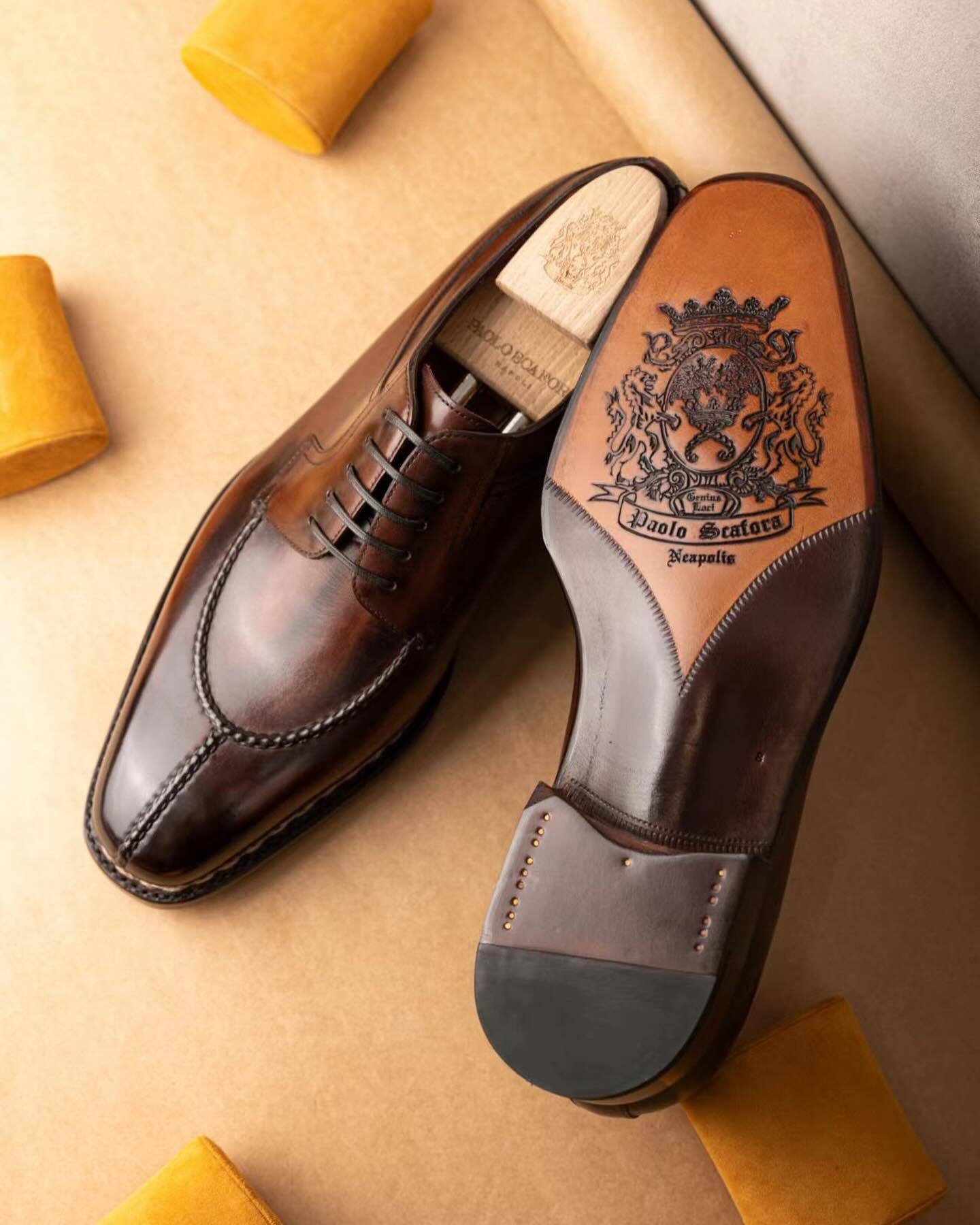 Men's Reddish Brown Polished Leather Shoes