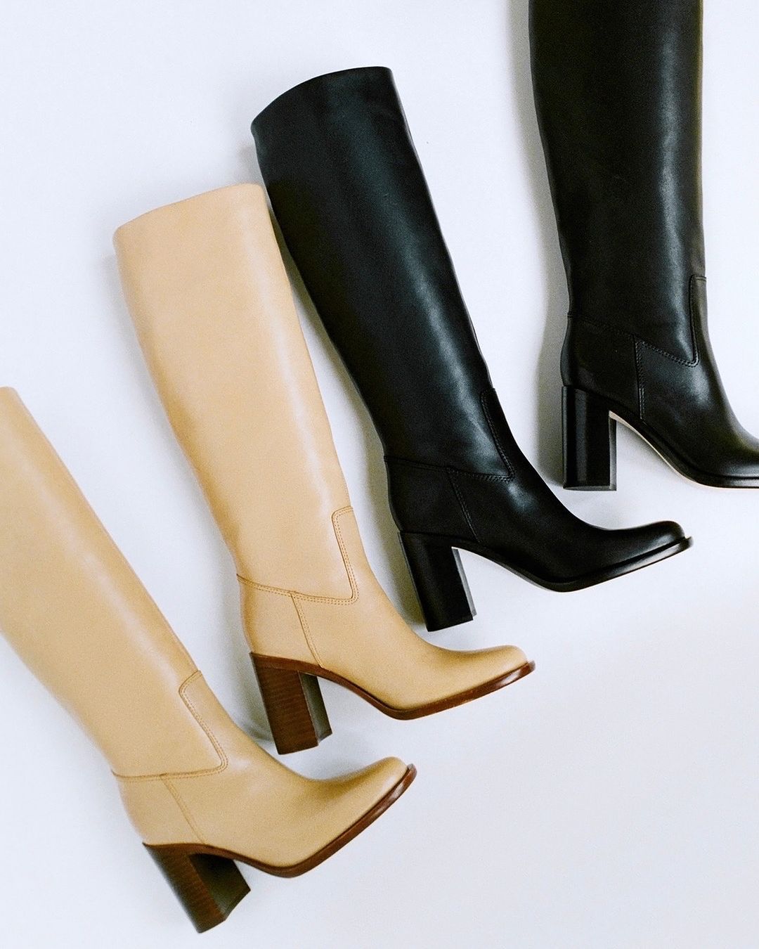 Simple Pointed Toe Leather Mid Calf Boots