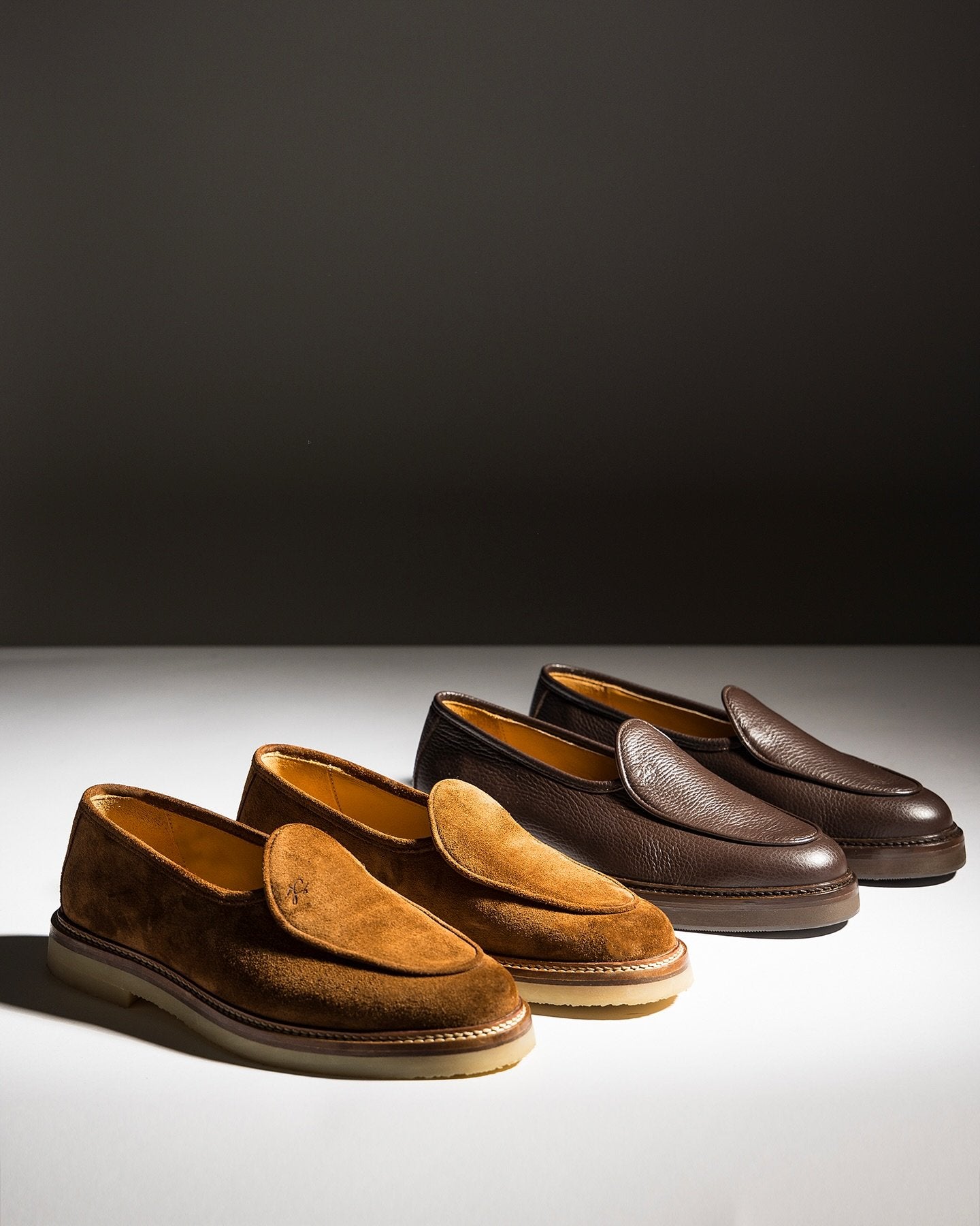 Brown Brushed Leather Loafers