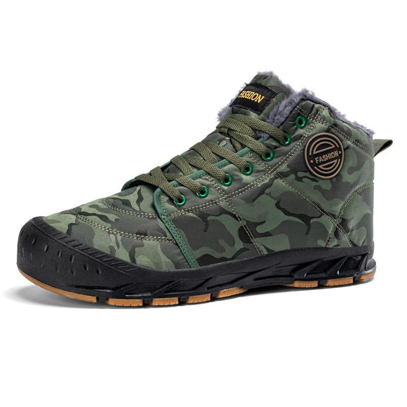 Camouflage Cold-Weather Hiking Sneakers