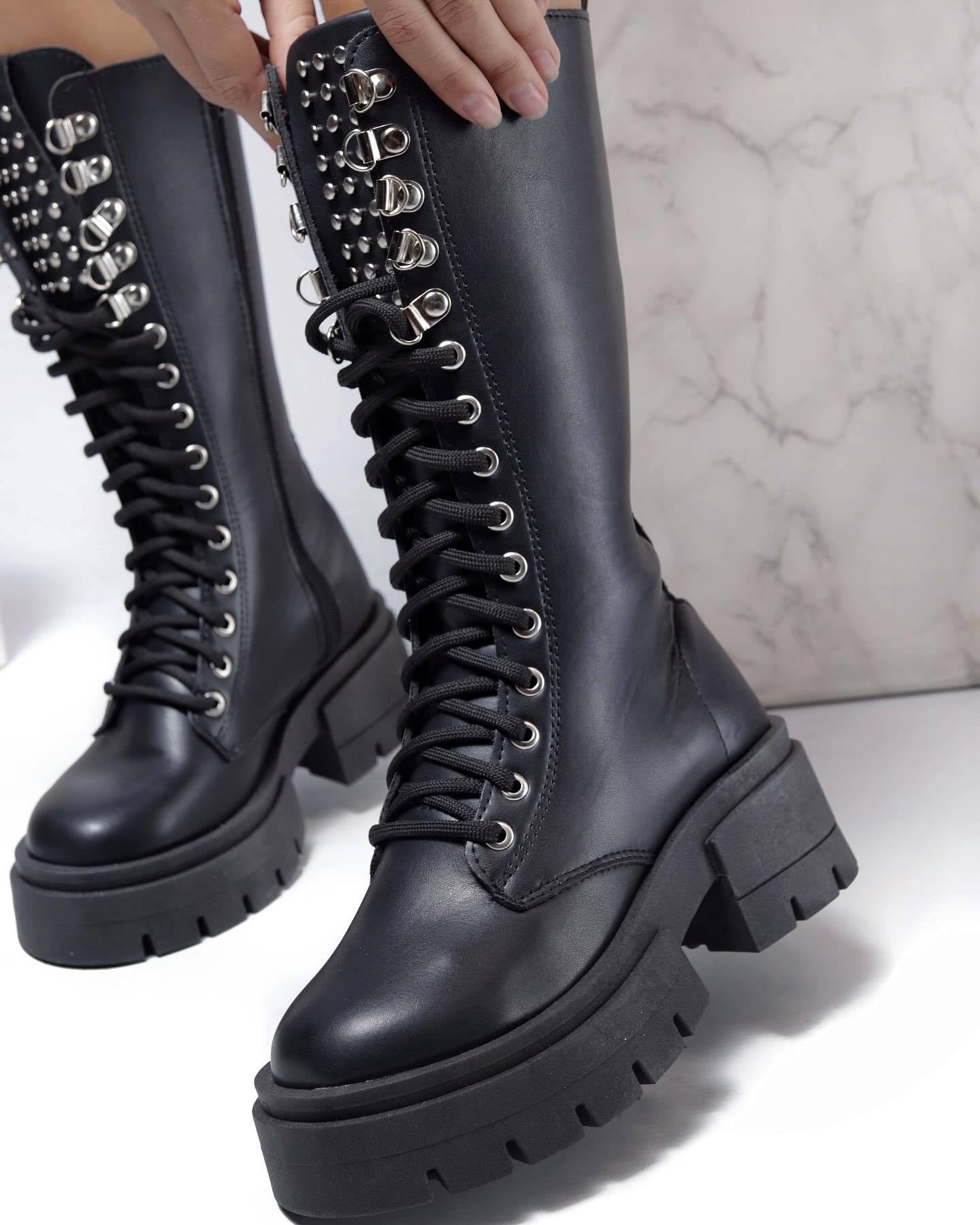 Black Studded Boots