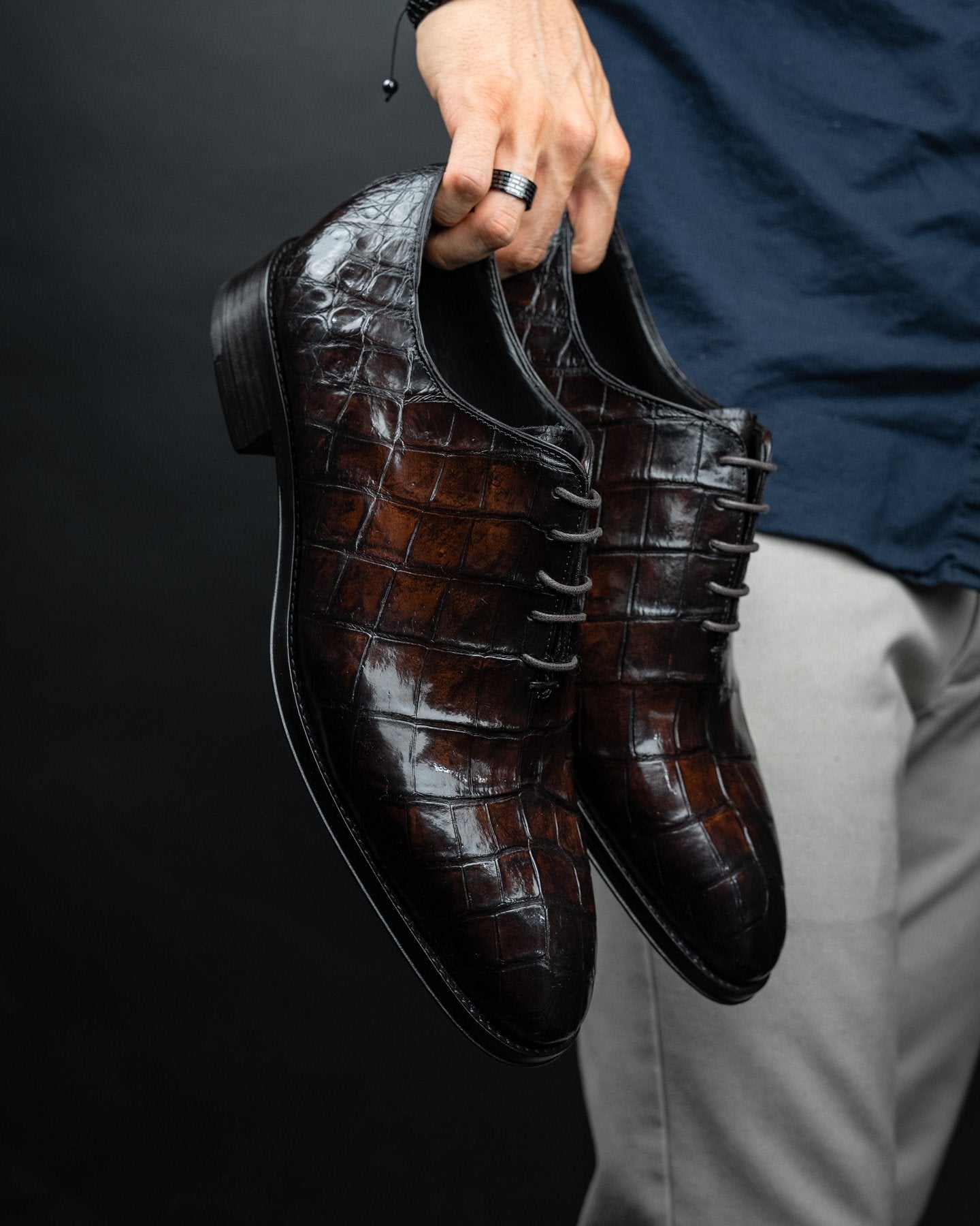 Crocodile Patent Leather Shoes