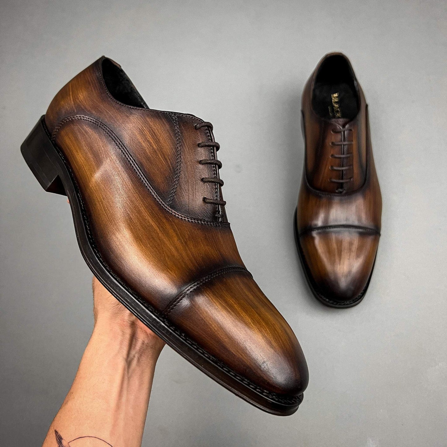 Woodgrain Leather Shoes