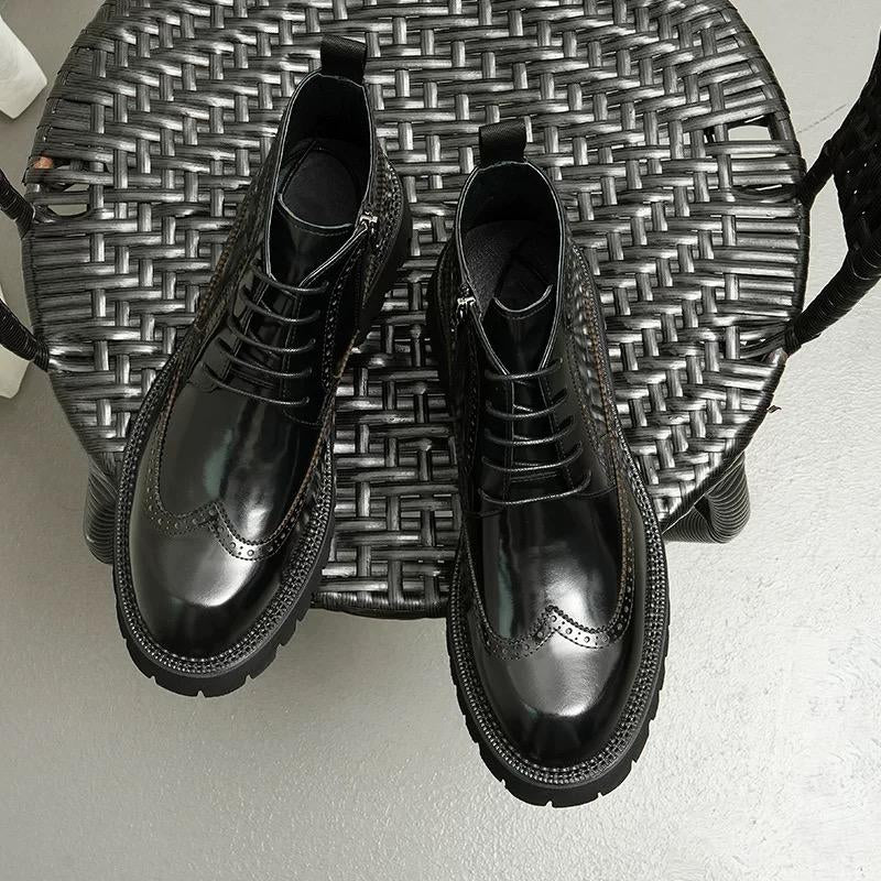 Patent Leather Brogues Martin Boots