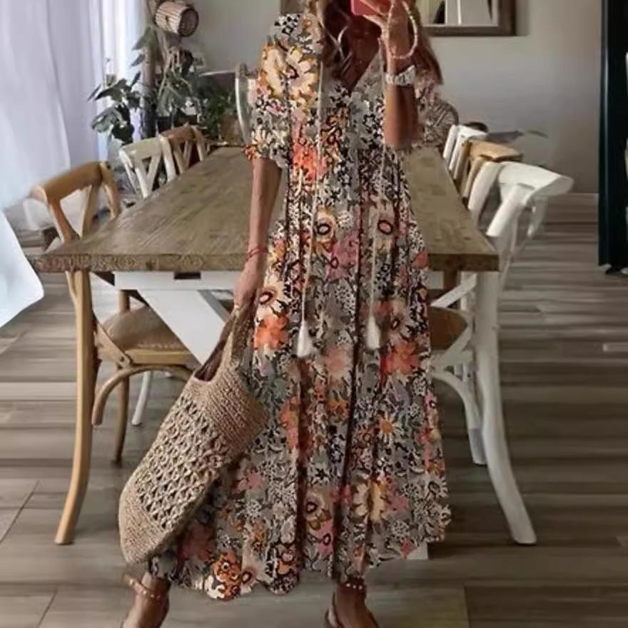 Hot Floral Casual Maxi Dress