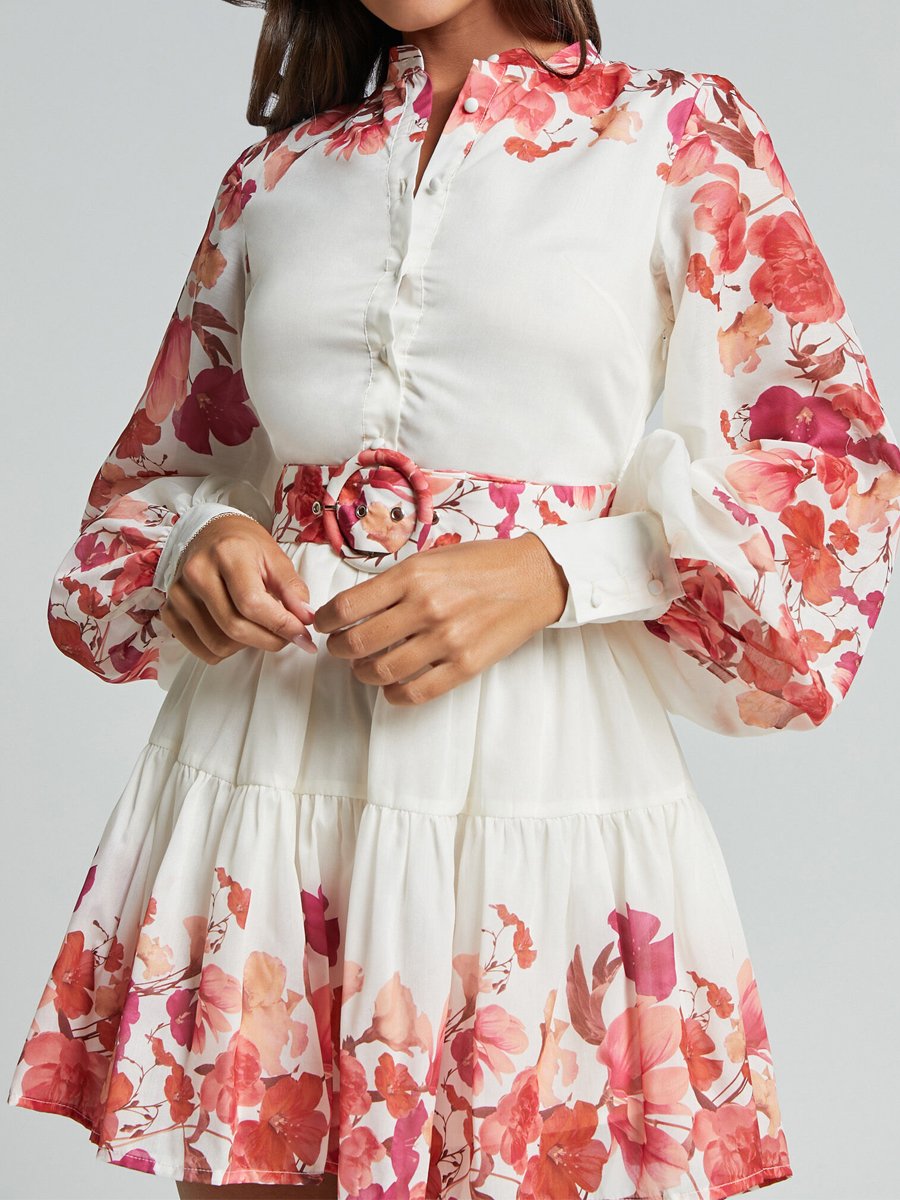 Floral Print Button Up Dress