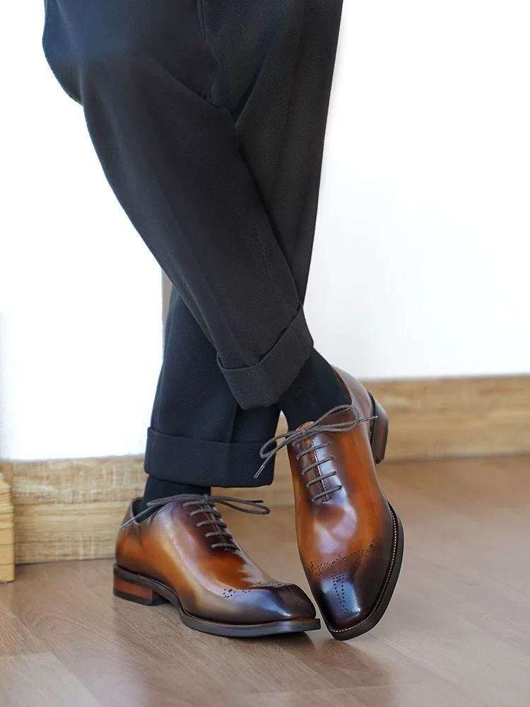 Carved Leather Business Shoes