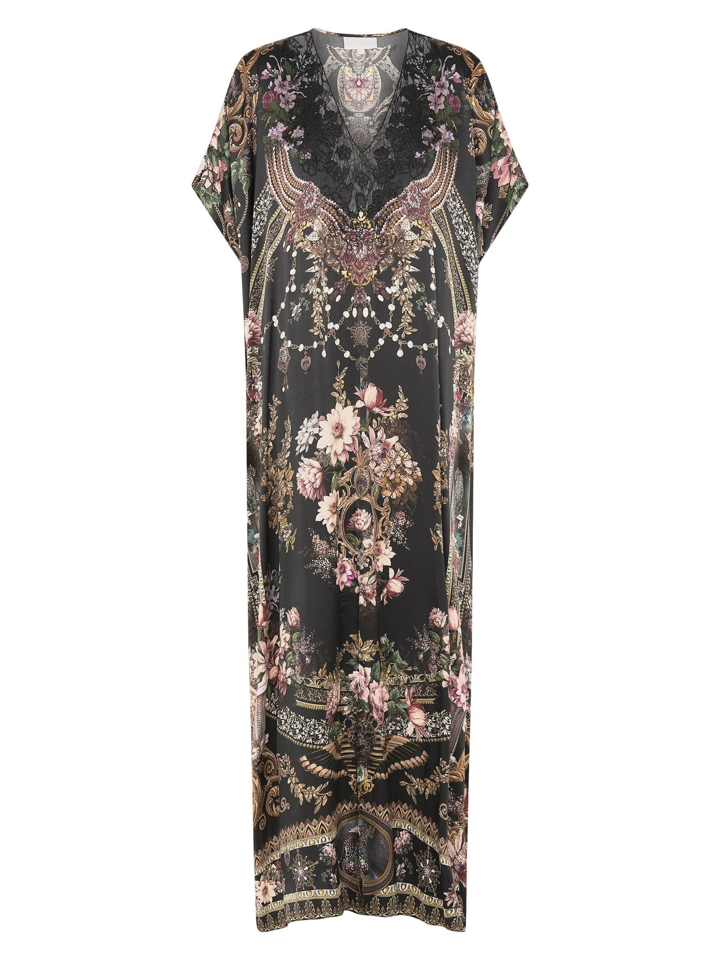 Chiffon Printed Coffee Maxi Dress