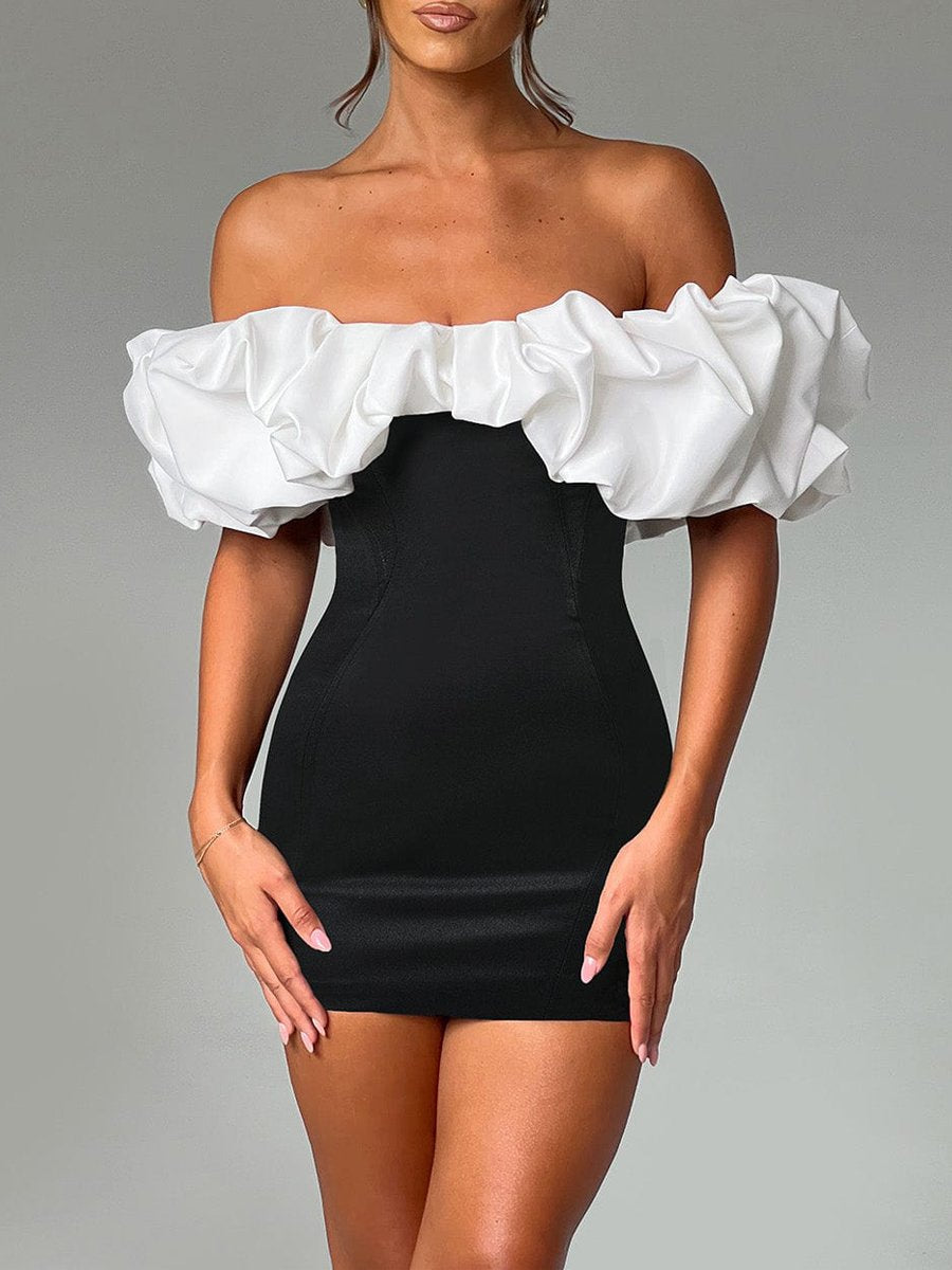 Sexy Off Shoulder Hip Mini Dress