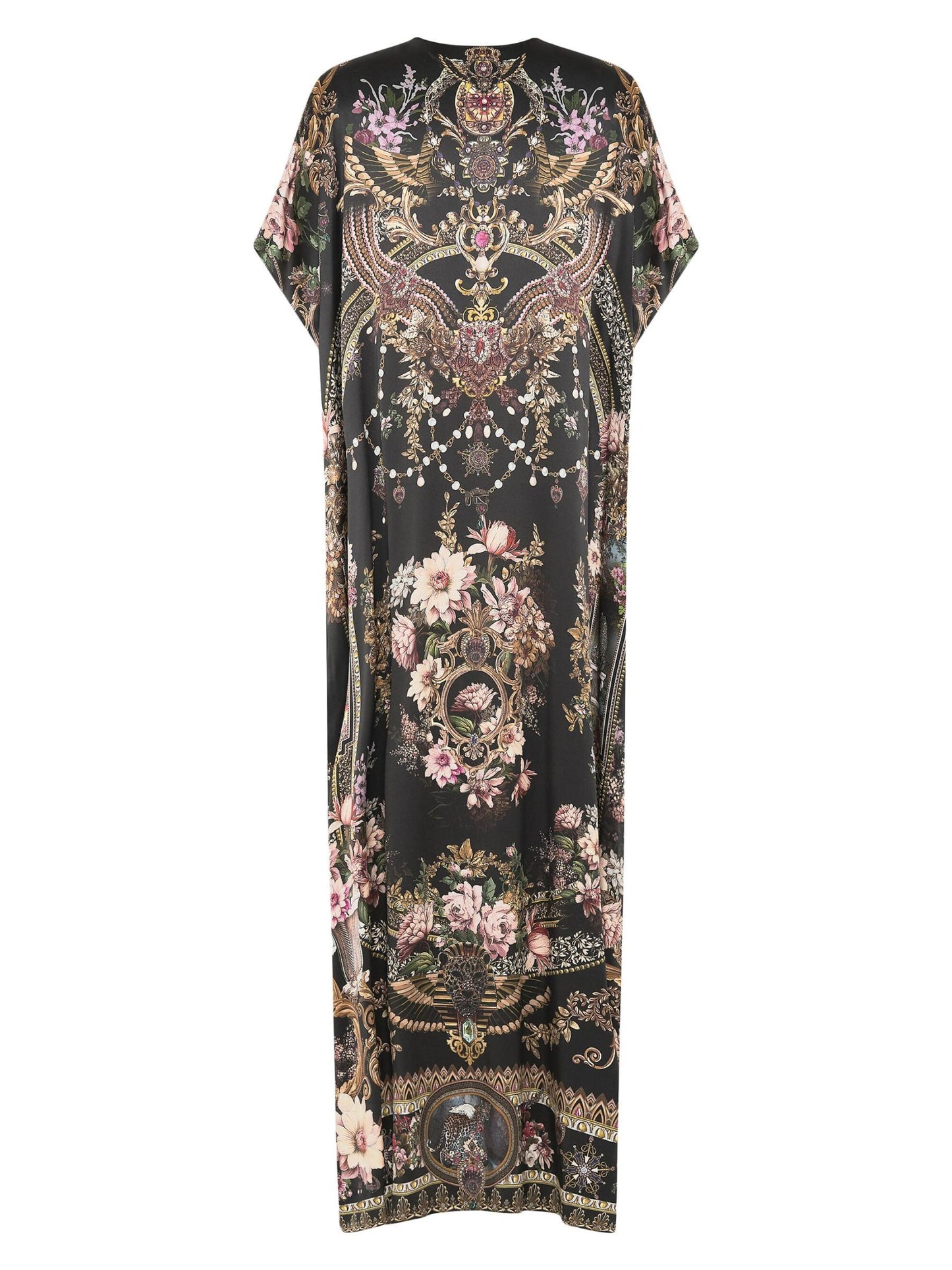 Chiffon Printed Coffee Maxi Dress