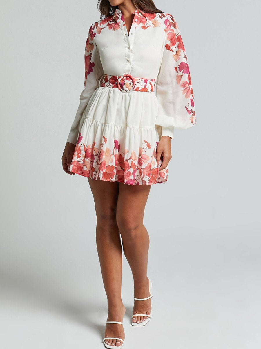 Floral Print Button Up Dress