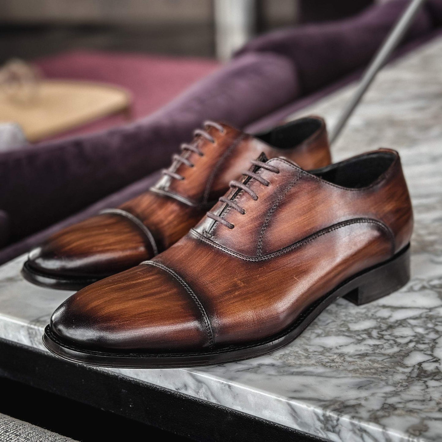 Woodgrain Leather Shoes