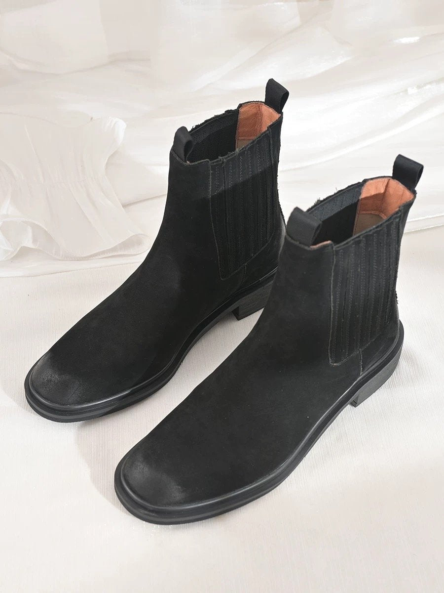 Men's Suede Square Boots