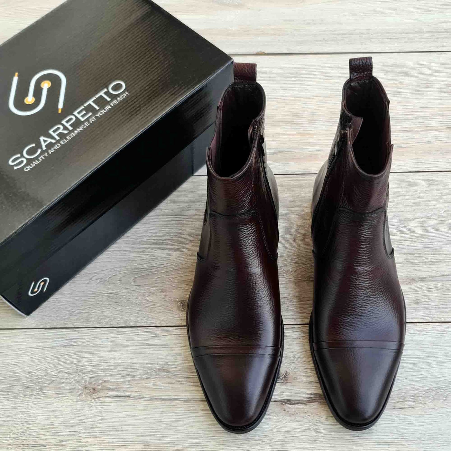 Brown Pointed Toe Chelsea Boots