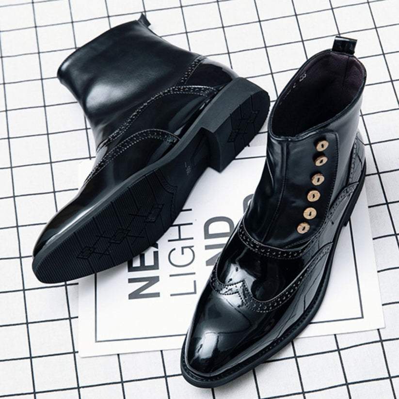 Men's English Style Button Boots