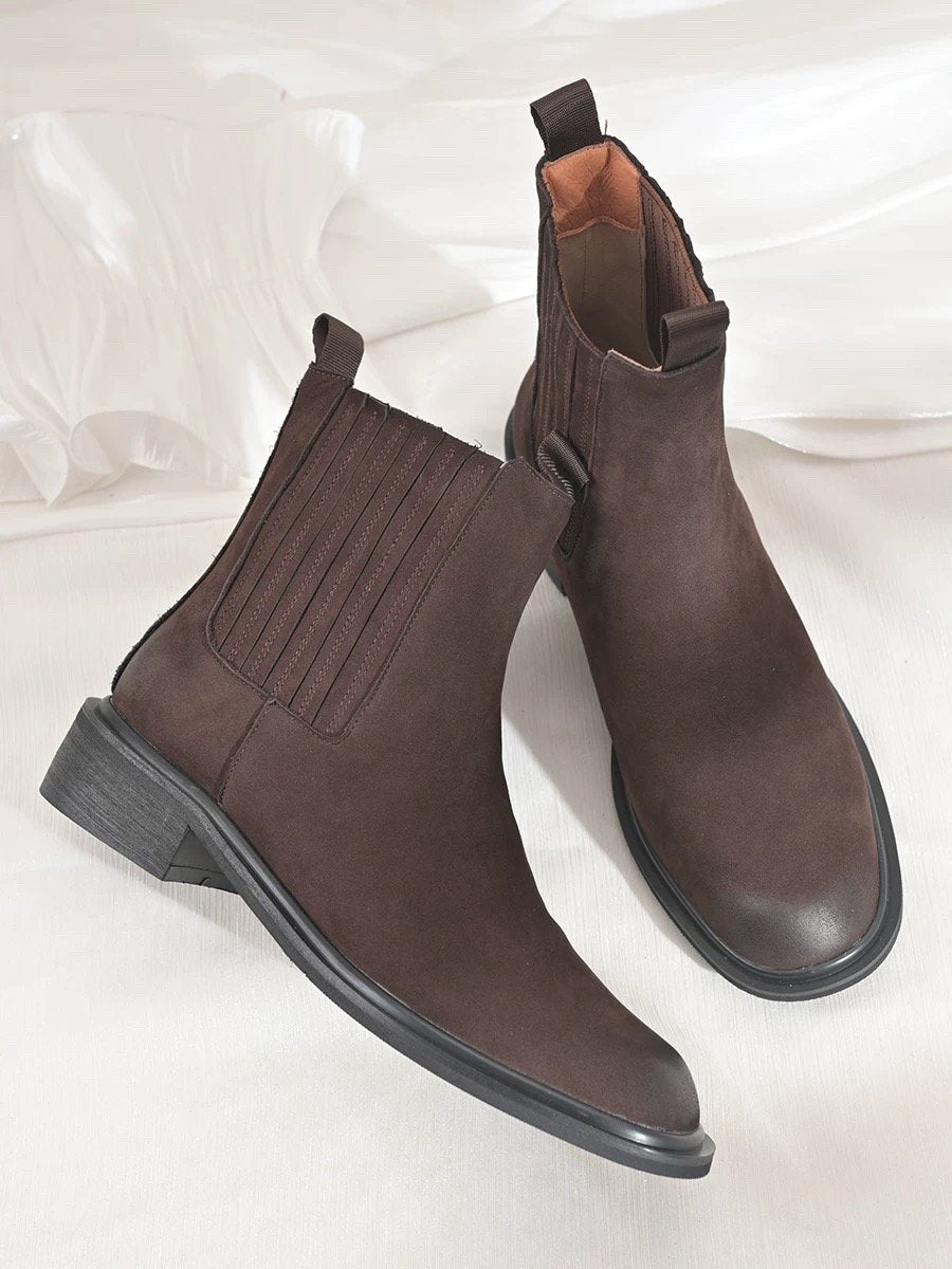 Men's Suede Square Boots