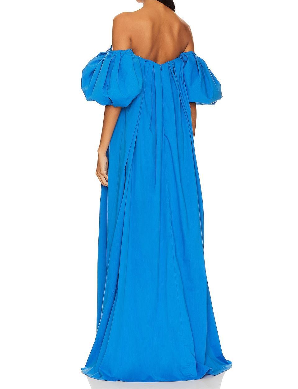 Blue Loose Drop Shoulder Maxi Dress