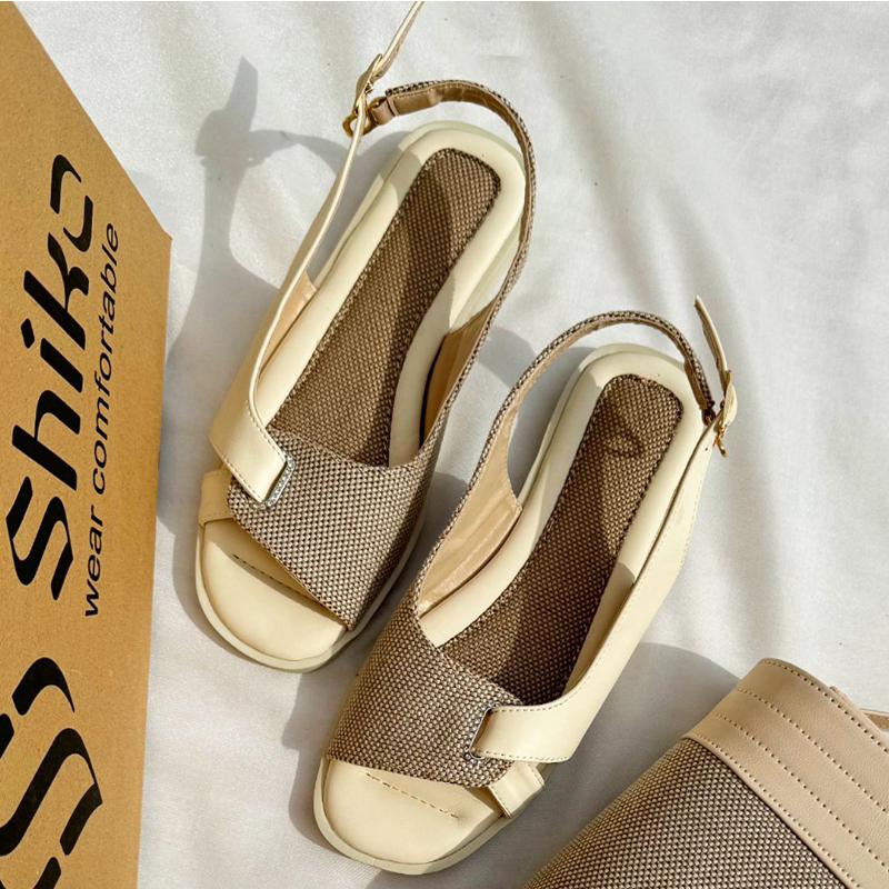 Patchwork Linen Sandals