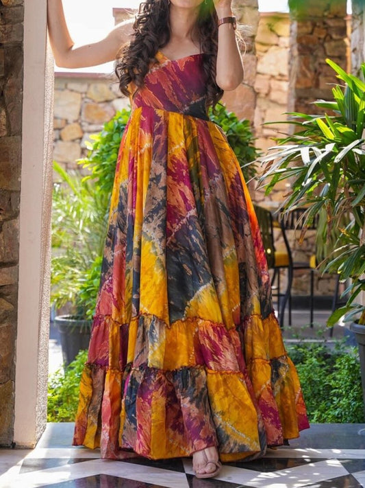 Tie Dye Sleeveless Sling Dress