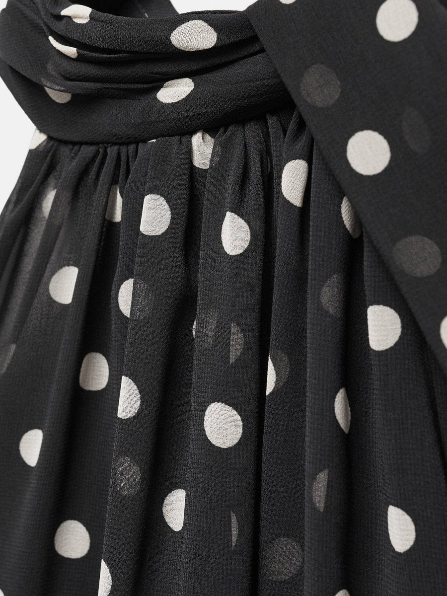 Asymmetrical Polka Dot Two Pieces Set