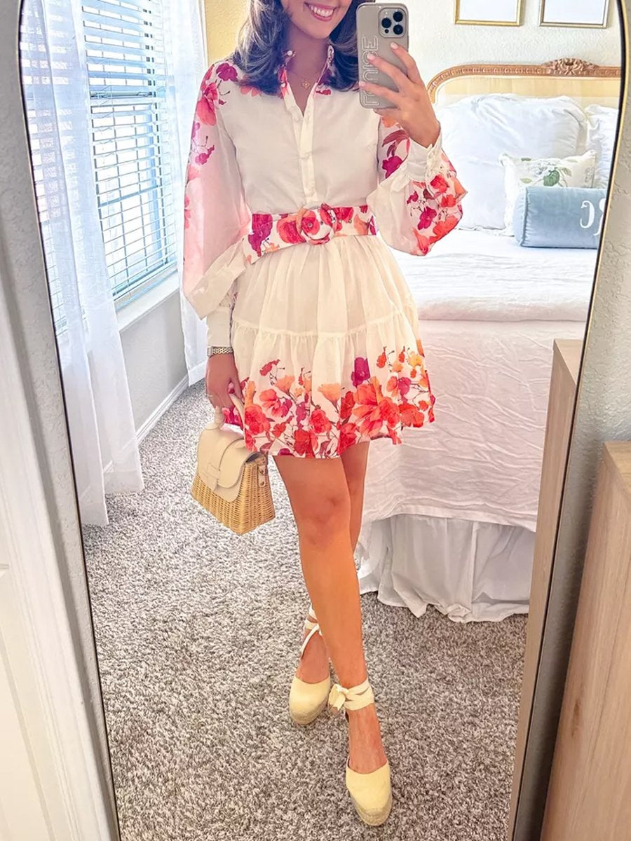 Floral Print Button Up Dress