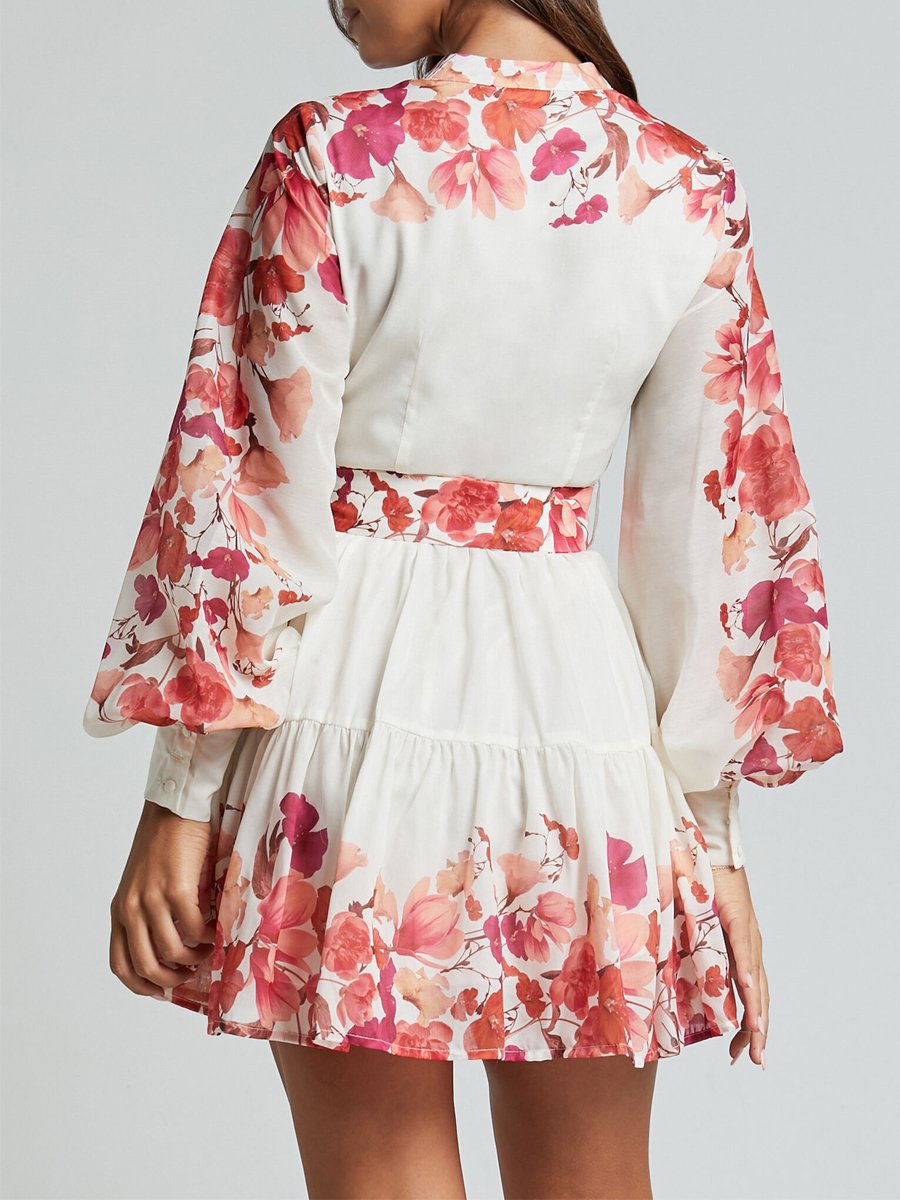 Floral Print Button Up Dress