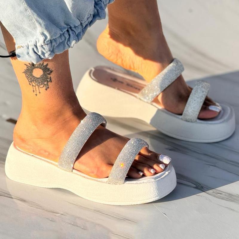 Rhinestone Platform Sandals