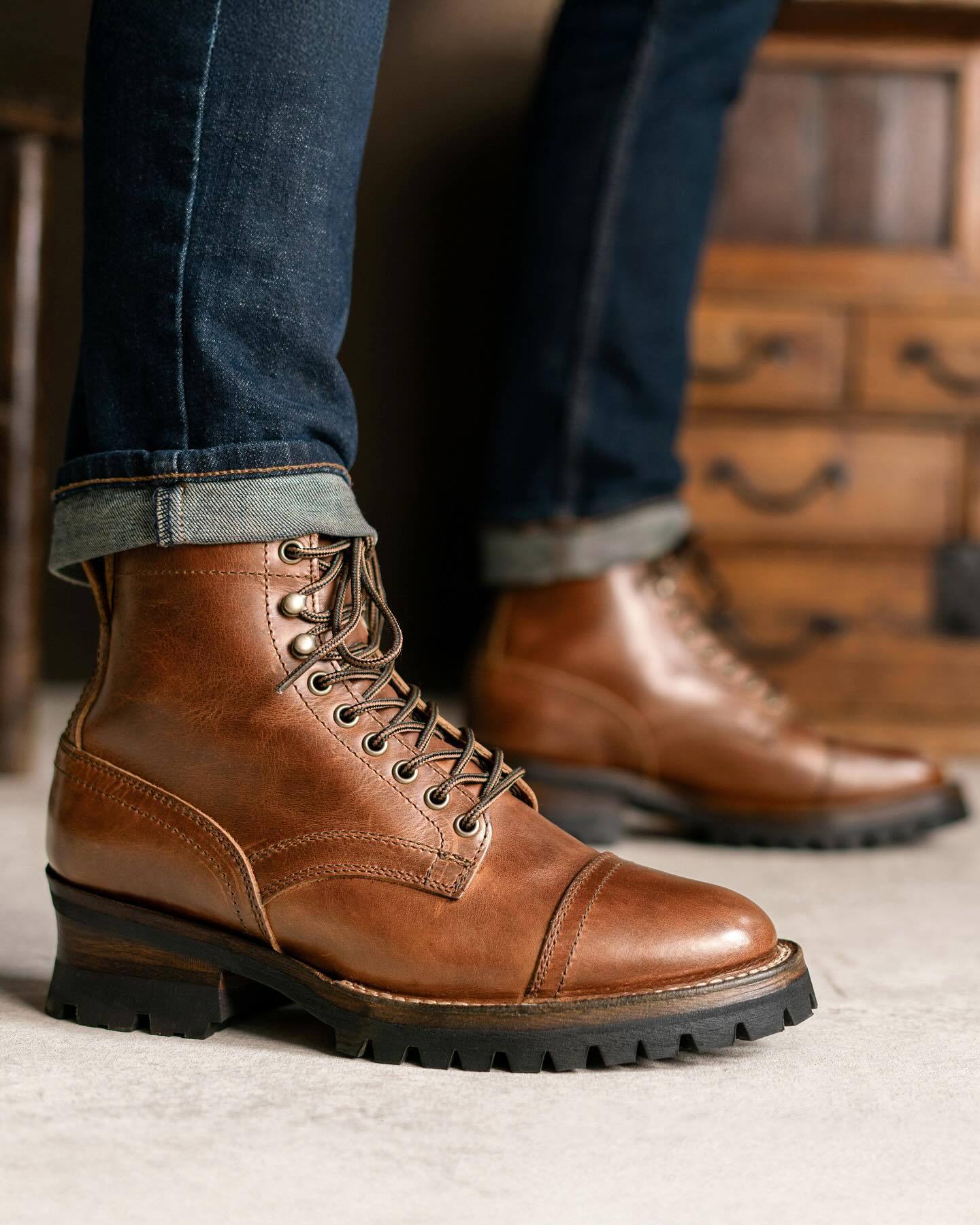 Brown Leather Martin Boots