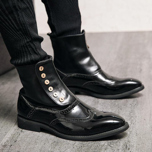 Men's English Style Button Boots