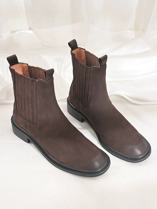 Men's Suede Square Boots