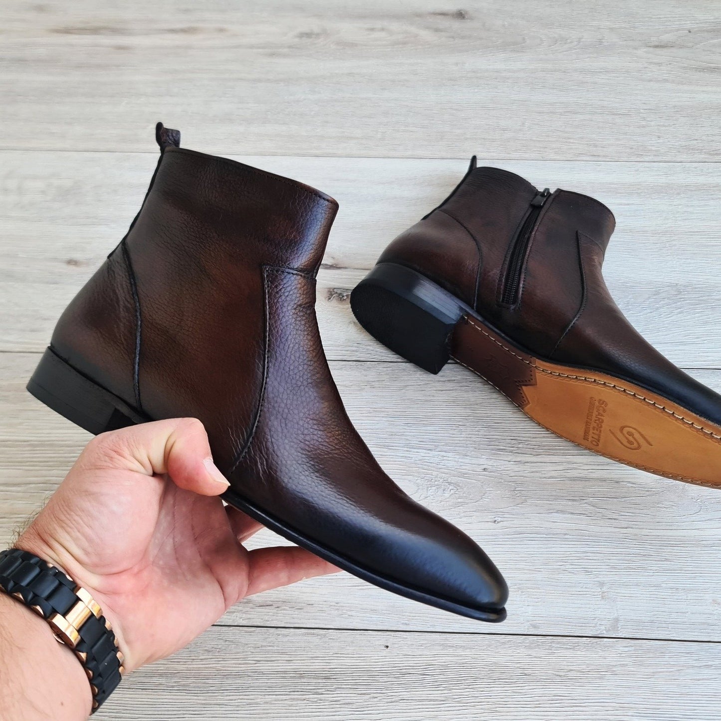 Men's Soft Leather Vegan Boots