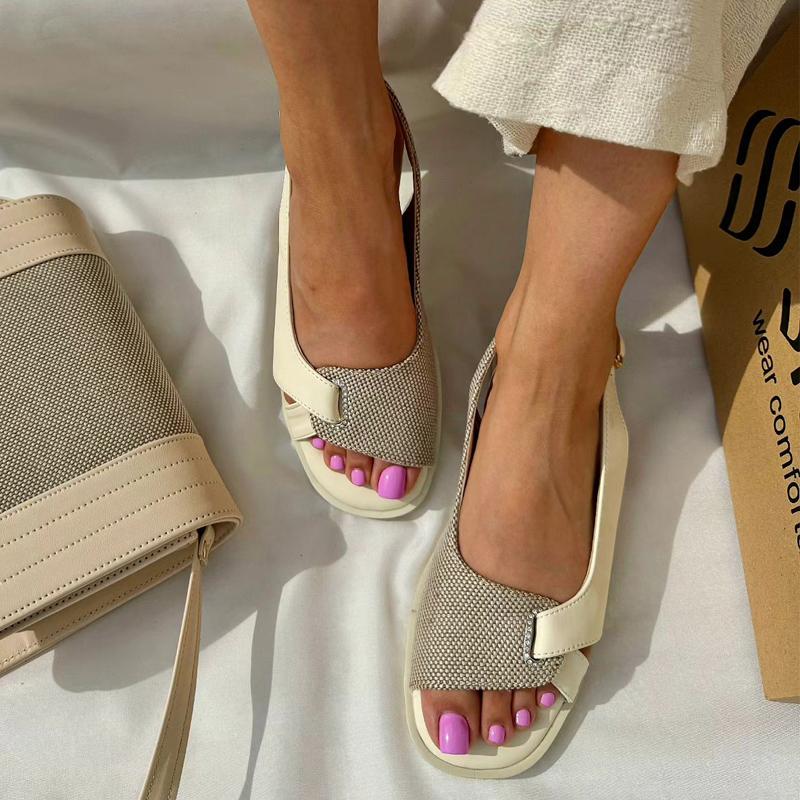 Patchwork Linen Sandals